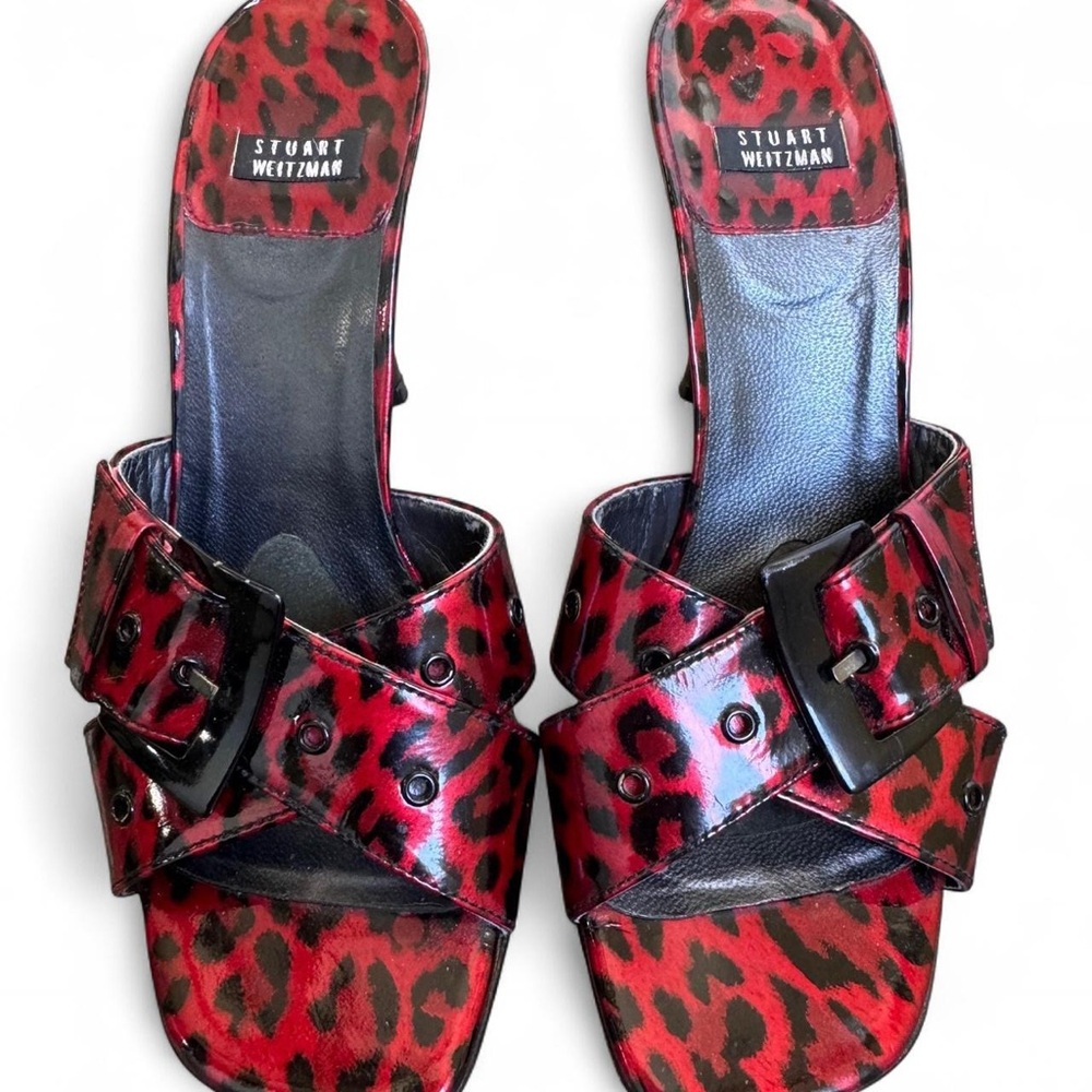 Stuart Weitzman Red Leopard Print Sandals - Picture 8 of 8